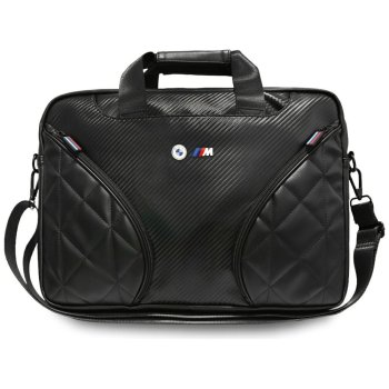 BMW Carbon Pockets & Metal Logo 16" nešiojamojo kompiuterio krepšys, juodas