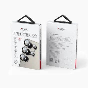 Kameros apsauginis stiklas Yesido Lens Protector WB51, skirtas Samsung S24 / S24 Ultra, juodas