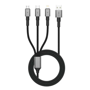 Tech-Protect UltraBoost DNA 3in1 USB-C / Micro-USB / Lightning Cable 120 cm - Gray