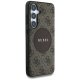 Guess 4G Round Patch Classic Logo MagSafe dėklas Samsung Galaxy S25 Plus, rudas