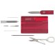 Daugiafunkcis įrankis-kortelė Victorinox SwissCard Classic, raudonas (skaidrus)