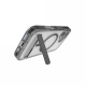 ZAGG Santa Cruz Snap KS MagSafe dėklas su stovu iPhone 17, skaidrus / juodas