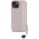 Karl Lagerfeld dėklas iPhone 15 / 14 / 13 Saffiano Rhinestones & Charm, rožinis