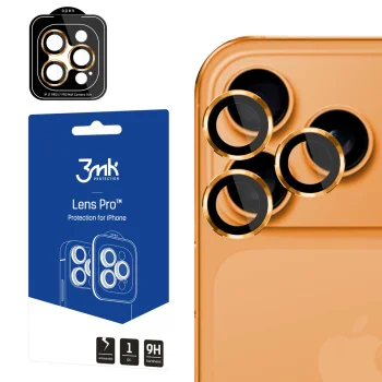3mk Lens Protection Pro kameros stiklas iPhone 17 Pro / Pro Max, oranžinis