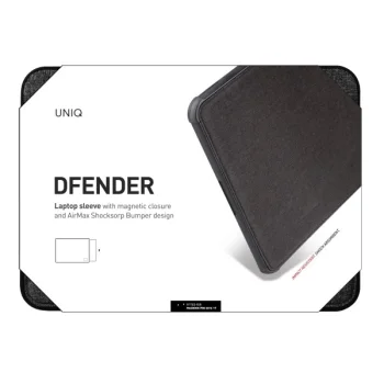 Uniq Dfender dėklas 16" nešiojamam kompiuteriui, juodas