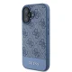 Guess 4G Bottom Stripe dėklas, skirtas Apple iPhone 16, mėlynas