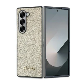 Guess 4G Glitter Script dėklas, skirtas Samsung Galaxy Z Fold 6, auksinis