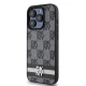 DKNY iPhone 15 Pro Case Leather Checkered Mono Pattern, Black