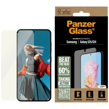 Apsauginis stiklas PanzerGlass All-in-One Ultra-Wide Fit, skirtas Samsung Galaxy S25
