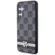 DKNY dėklas Samsung Galaxy S24+ telefonui Leather Checkered Mono Pattern, juodas