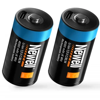 Newell D/R20 USB-C Rechargeable Batteries 4000 mAh, 1.5 V, 2-Pack