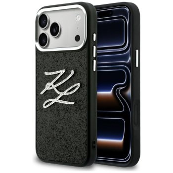 Karl Lagerfeld IML Glitter KL Diamond Logo Phone Case Cover iPhone 17 Pro Max - Black