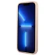 Guess Saffiano Triangle Logo dėklas su kortelių dėtuve iPhone 13, rožinis