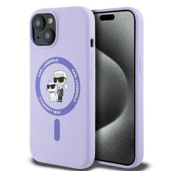 Karl Lagerfeld dėklas iPhone 15 su MagSafe, violetinis