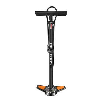 Pastatomas dviračio siurblys Rockbros GP6532B su manometru, 11 bar, juodas ir oranžinis