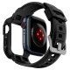 Spigen Rugged Armor Pro dėklas su dirželiu Apple Watch (44/45mm), juodas