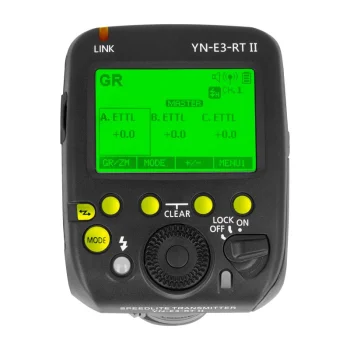 Blyksčių radijo valdiklis Yongnuo YN-E3-RT II Canon fotoaparatams