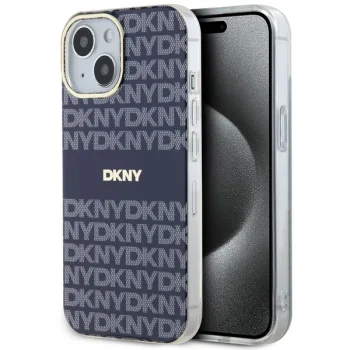 DKNY IML Mono & Stripe MagSafe dėklas, skirtas iPhone 15, mėlynas