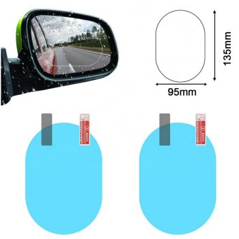 Anti-Fog Protective Film for Car Mirrors, 2 pcs