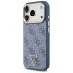 Guess 4G Triangle Logo MagSafe dėklas iPhone 17 Pro telefonui, mėlynas