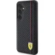 Ferrari Carbon Printed Line dėklas Samsung Galaxy S24+ telefonui, juodas