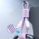USB-C laidas 1 m, 5 A, 100 W, violetinis
