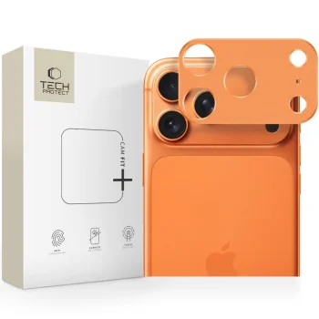 Apsauginis kameros dangtelis Tech-Protect Camalloy Fit+, iPhone 17 Pro Max, oranžinis