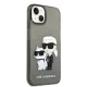 Karl Lagerfeld Glitter Karl&Choupette dėklas iPhone 14 Plus, juodas