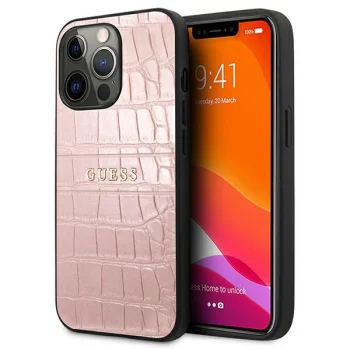 Case for iPhone 13 Pro / 13 6.1" Guess Croco Collection - Pink