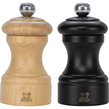 Peugeot Bistro pipirų ir druskos malūnėlių rinkinys, 10 cm, natūralus ir šokoladinis
