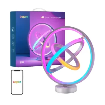 Išmanusis stalinis šviestuvas Lepro TB1 RGB, Wi-Fi / Bluetooth