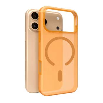 Puro Daylight MagSafe dėklas, skirtas iPhone 17 Pro, pusiau permatomas oranžinis