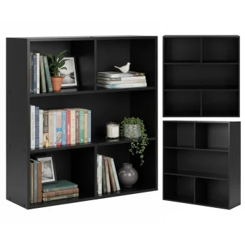 Pastatoma 3 lentynų lentyna ModernHome S-20-BC, juoda