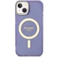 Guess Glitter Gold MagSafe dėklas iPhone 14 telefonui, violetinis