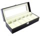 Watch storage box for 6 watches, black
