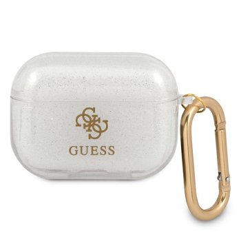 Guess GUAPUCG4GT Glitter Collection AirPods Pro dėklas, skaidrus