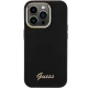 Guess Silicone Script Metal Logo & Frame case for iPhone 15 Pro - black