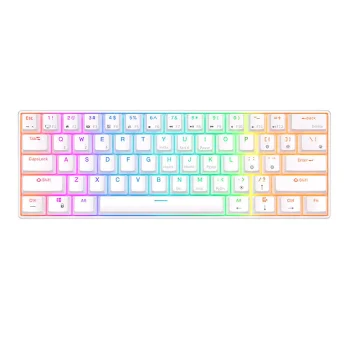 Mechaninė klaviatūra Royal Kludge RK61 RGB, Red Switch, balta