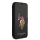 Apple iPhone 12 Pro Max 6.7\" US Polo Embroidery Collection Book Case Cover (USFLBKP12LPUGFLBK), Black
