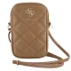Guess Zip Quilted 4G krepšelis telefonui, rudas