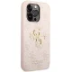 Guess 4G Metal Logo dėklas, skirtas Apple iPhone 15 Pro, rožinis