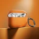 Silikoninis dėklas Puro Icon ausinėms AirPods Pro 3 su karabinu, oranžinis