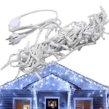 Šviesos užuolaida girlianda 500 LED šaltai balta IP44