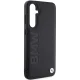 BMW Leather Hot Stamp dėklas telefonui Samsung Galaxy S23 FE S711, juodas