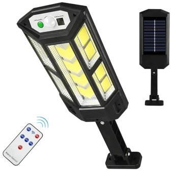 300W Solar LED Light with Motion Sensor and Remote, Black