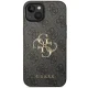 Guess 4G Metal Logo dėklas, skirtas Apple iPhone 15, pilkas