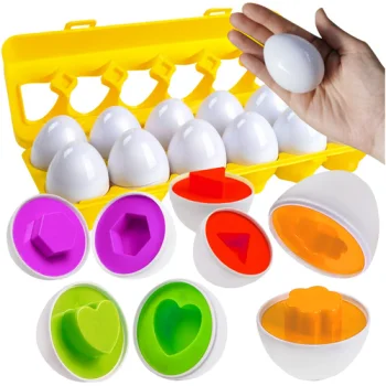 Iso Trade Montessori Educational Egg Puzzle Sorter, 12 pcs