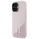 Karl Lagerfeld dėklas iPhone 16 telefonui Silicone Shadow Metal Initial MagSafe, rožinis