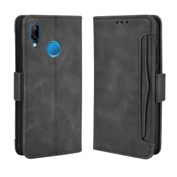 Atverčiamasis dėklas Huawei P20 lite 2018 su kortelių skyriais, juodas