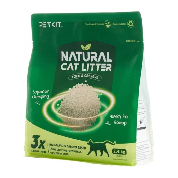 Augalinis sušokantis kačių kraikas Petkit Natural Cat Litter 4 x 2.4 kg